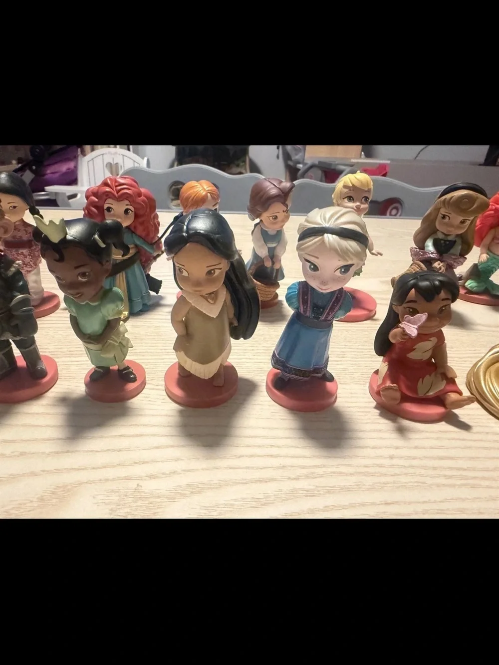 Disney Animators Collection Mini Princess Figures 3” Toddler Dolls PVC Lot Of 19